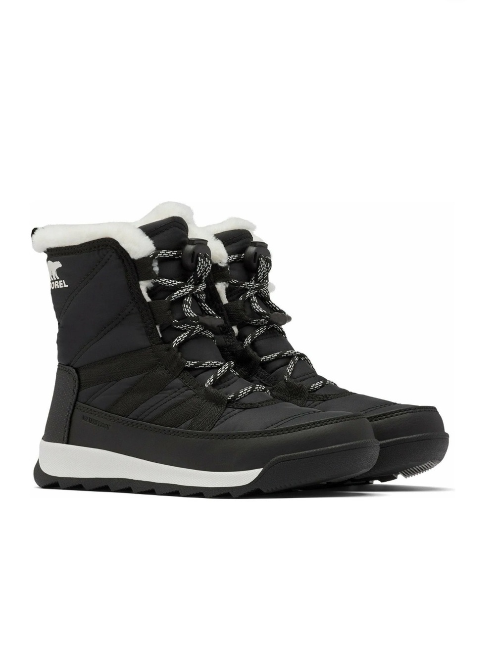 SOREL GIRLS WHITNEY II SHORT LACE SNOW BOOT BLACK KIDS - Picture 7 of 8